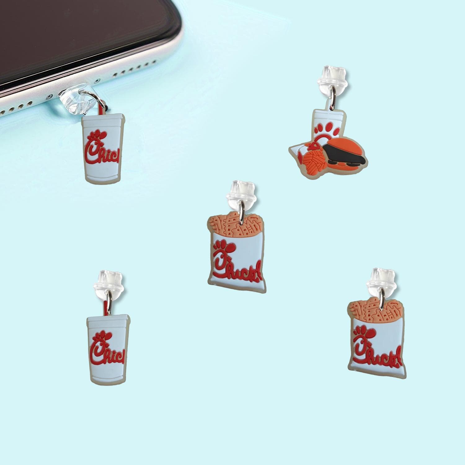 Amazon Fluorescent Food Phone Dust Plug Dunhuang Cute PVC Soft Rubber Cross-border Best Seller Portable Pendant