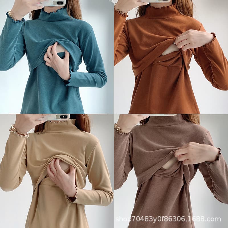 High Neck Long-Sleeve Nursing Top 9195
