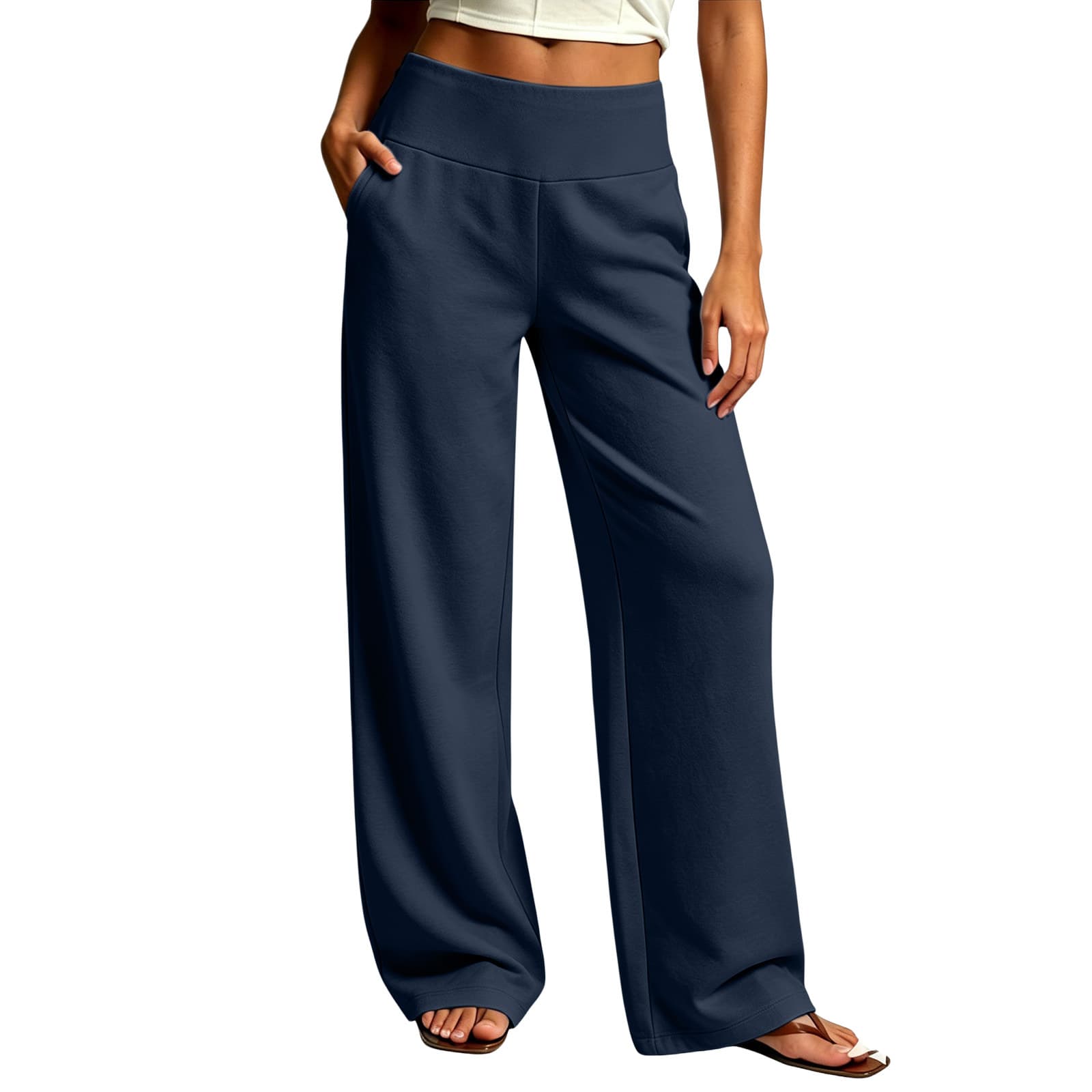 2026 Cross-border Hot Selling in Europe and America Pocket Women's Fashion Casual Wide-Leg Pants Lounge Sweatpants