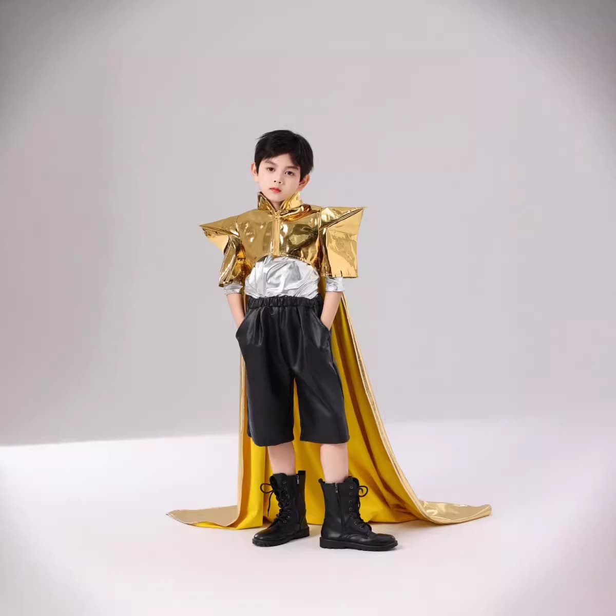 Kids Tech-Themed Racing Suit, Motorcycle Racing Outfit, Cool Car Model Costume for Stage Performance, Boys' Racing Suit