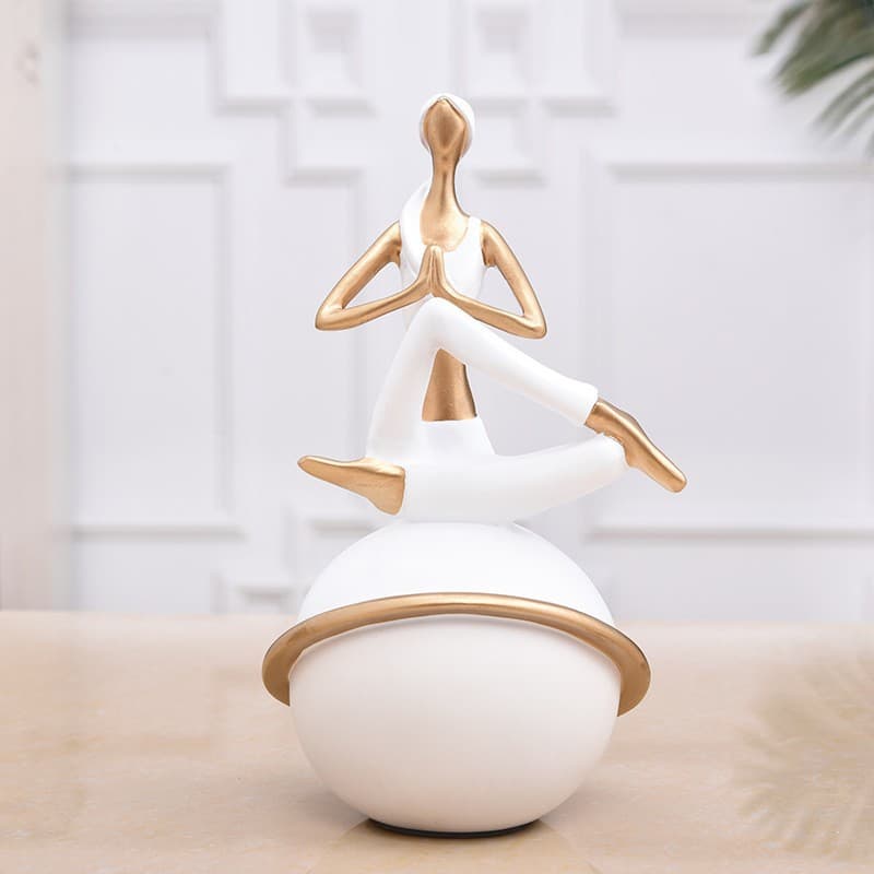 European Style Resin Craft Yoga Girl Decorative Ornaments Living Room Bedroom Partition Living Room Coffee Table Decorations
