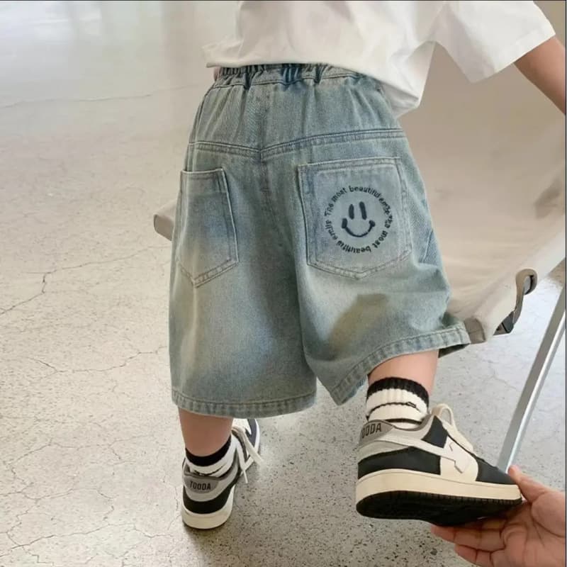 Boys' Denim Shorts Summer Thin Style Toddler Kids Embroidered Five-Point Pants Baby Fashionable Casual Shorts