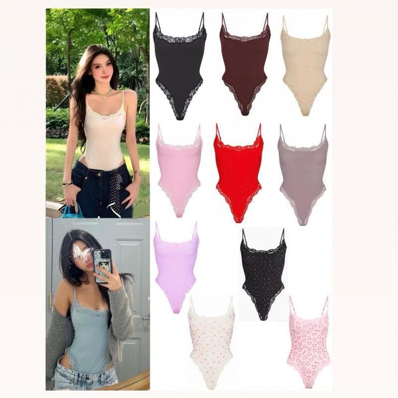 Skims Kardashian Blogger Same Style FITS EVERYBODY Lace Trim Camisole Bodysuit
