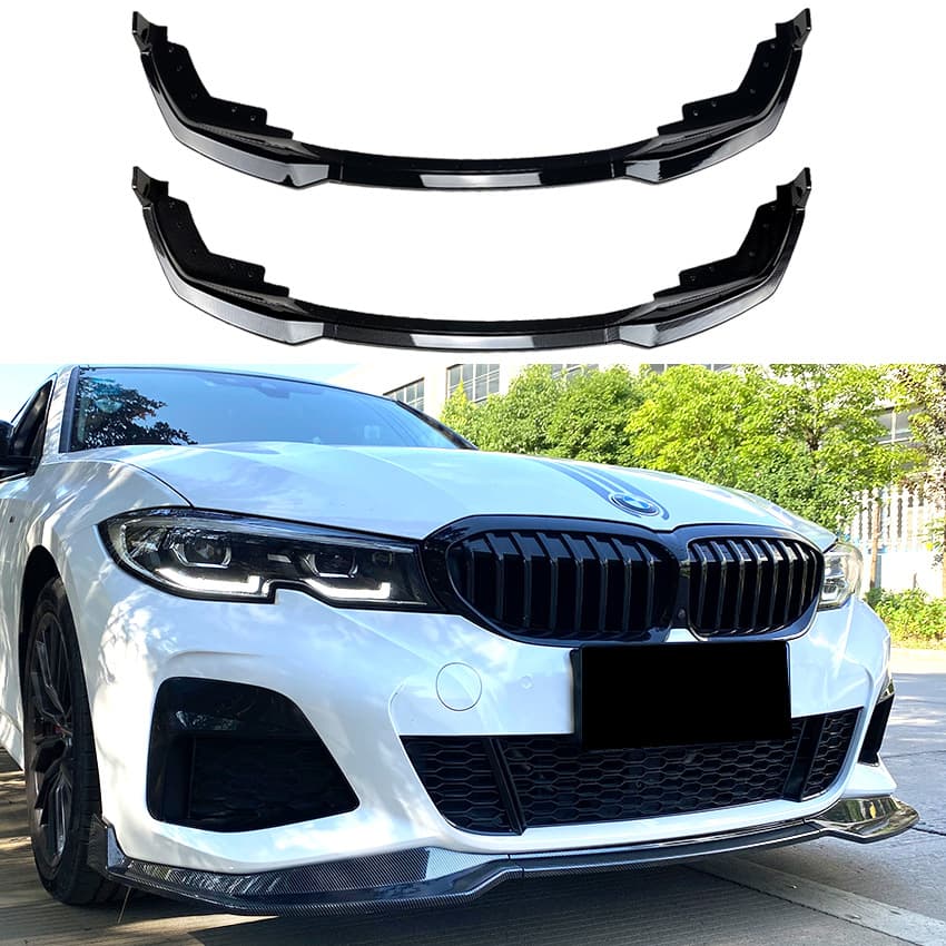 For BMW 3 Series G20 M Pack 2019-2022, 320i, 330i, MP style front lip and splitter modifications.