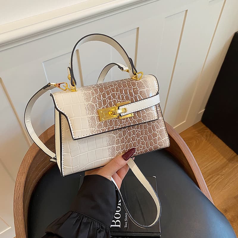 Niche Design Premium Crocodile Texture Kelly Handbag for Women 2026 New Stylish Versatile Shoulder Crossbody Bag