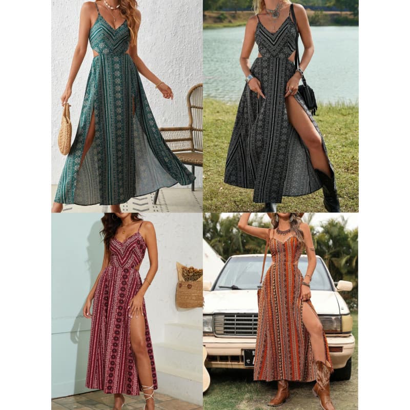 Real Photos of Foreign Trade Cross-Border Independent Site 1688 Foreign Orders Aliexpress Hot-Selling European and American Dresses