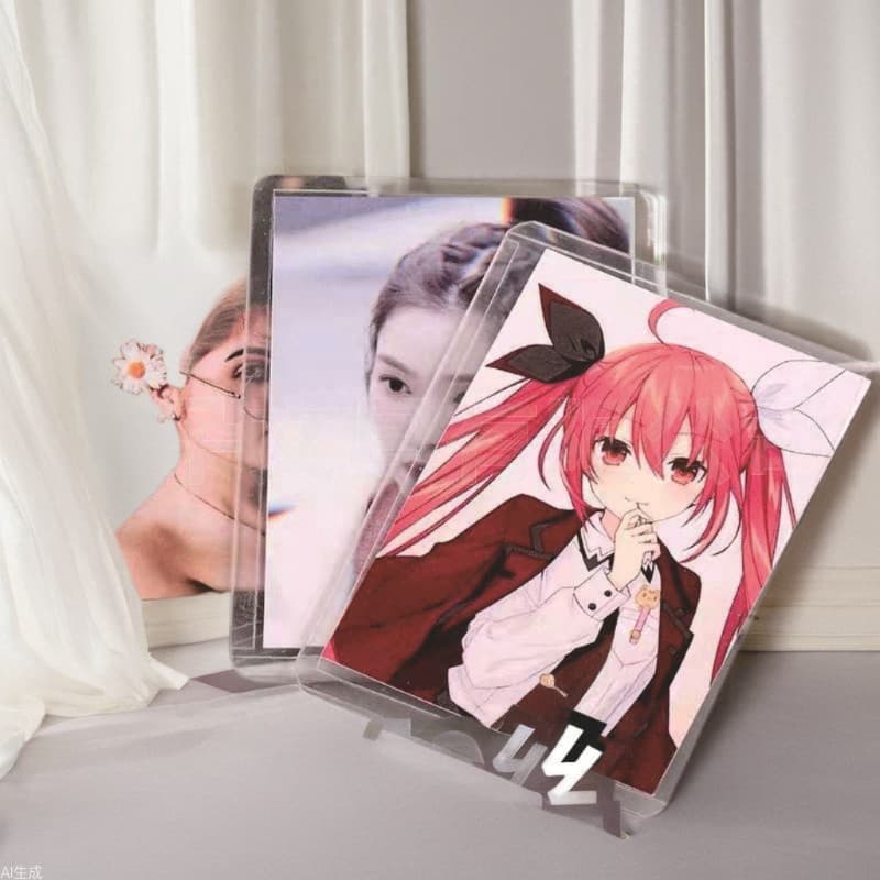 Cartoon double-sided coated hard rubber sleeve Goo card holder thickened star card holder HD transparent animation card hard card holder