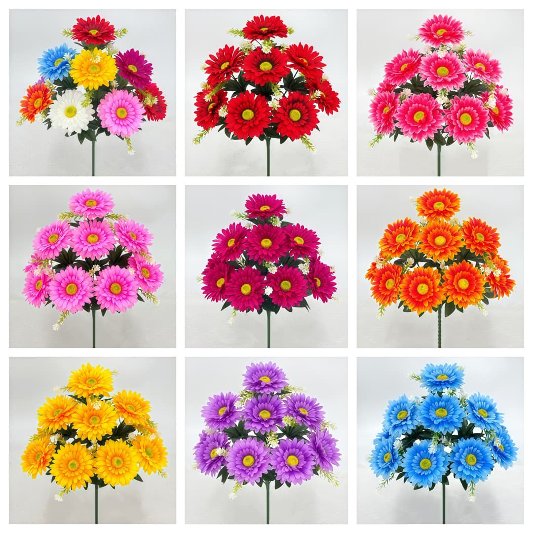 Artificial Flower 10-Head Pastoral Chrysanthemum Bouquet Fake Flower Opening Ceremony Handheld Silk Flower Large Gardening Decoration Chrysanthemum Bundle