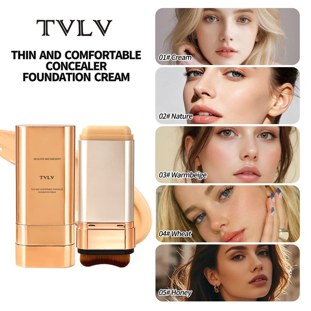 Cross-border foreign trade specializes in double-ended concealer foundation stick, portable long-lasting brightening, moisturizing, light and thin double-ended foundation stick