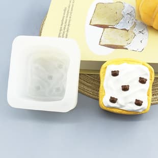 Bear Cream Toast Slice Silicone Squishy Mold Handmade Mold Baking DIY Scented Candle Chocolate Mold