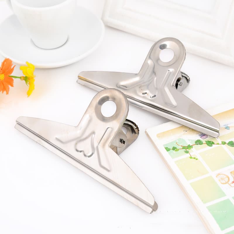 In Stock Wholesale Office Stationery Storage Stainless Steel Large Ticket Clip Financial Bill Clip Metal Clip Short Tail Clip