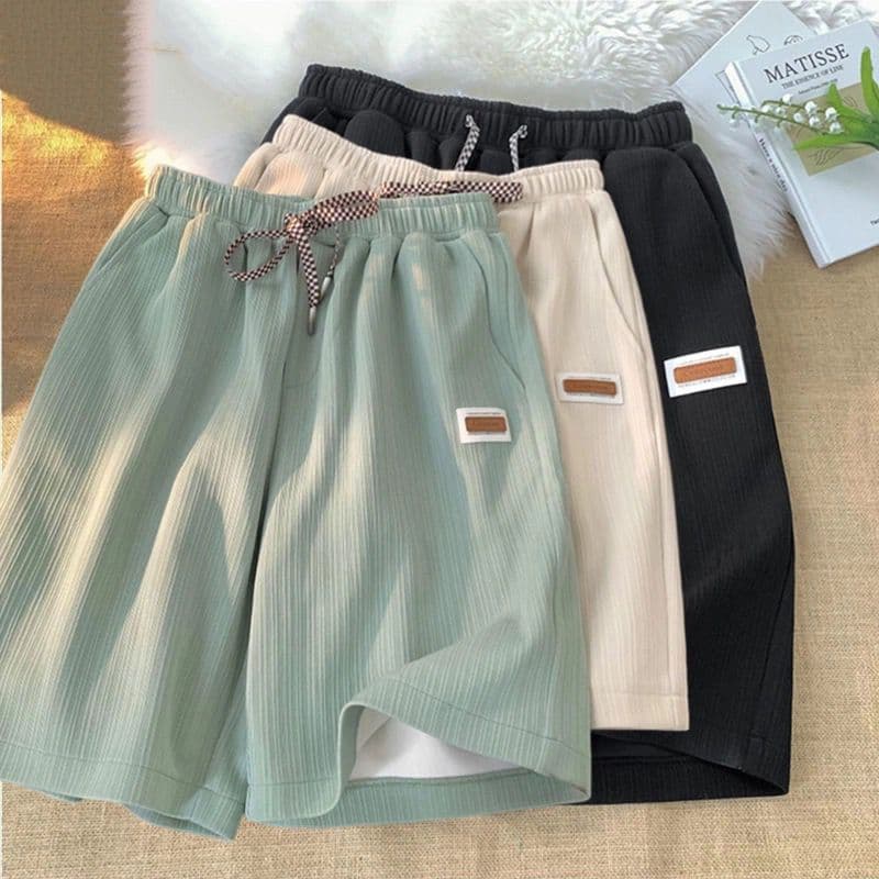 Ice Silk Shorts for Men Summer Thin Sport Basketball Shorts Big Shorts Trendy Loose Cool Pants Casual 5-Point Shorts