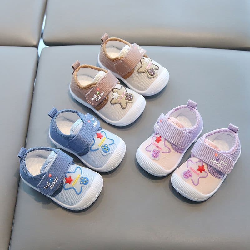 0-1-2 years infant spring/autumn walking shoes new baby unisex soft-soled breathable cloth shoes squeaker flats cartoon