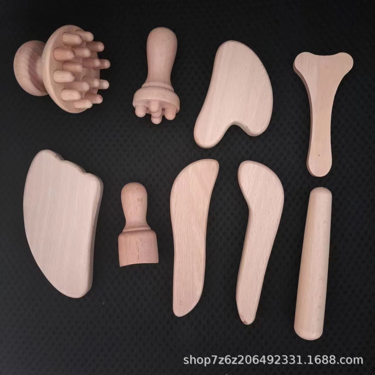 New Full Set Wooden Gua Sha Board Facial Massage Tool for Home and Beauty Salon Gua Sha Roller Massager