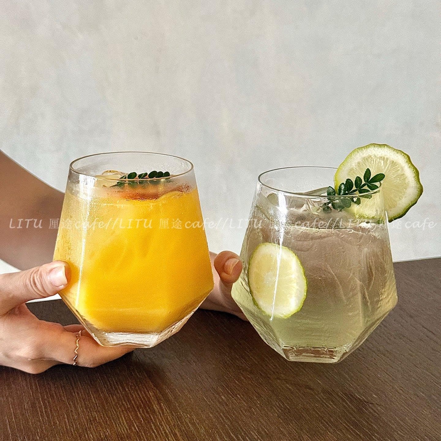 Internet celebrity restaurant water chestnut glass fruit tea cup sparkling water cup cold drink cup home drinking cup whiskey cup