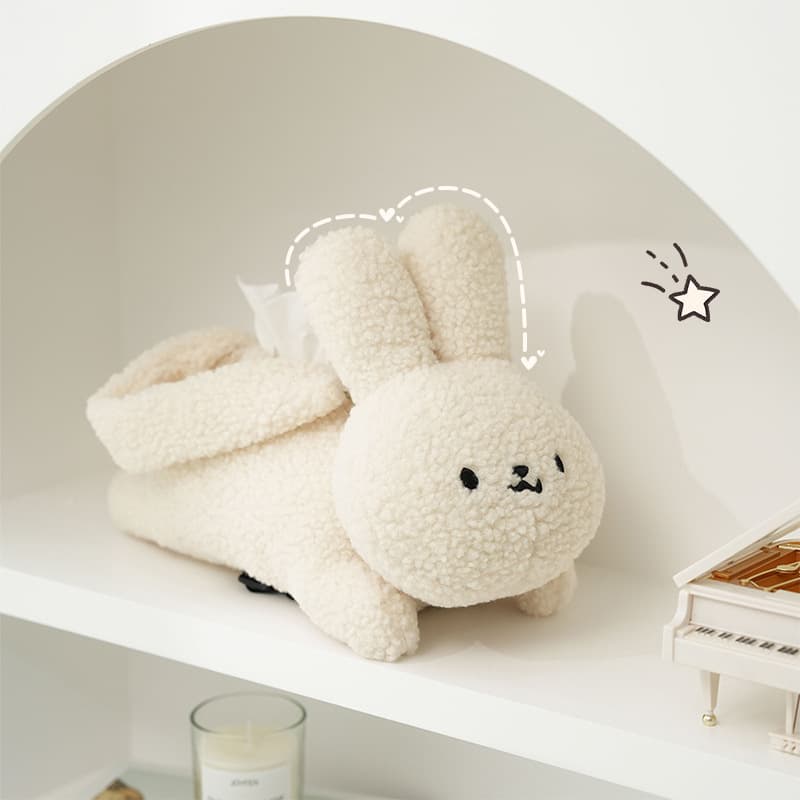 Original Cute Rabbit Tissue Box for Bedroom and Living Room Desktop Decor Multi-functional Creative Cartoon Tissue Bag