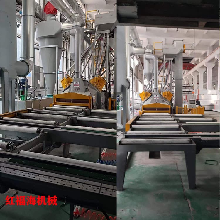 Shot blasting machine manufacturer, Foshan sandblasting machine manufacturer, non-standard customized aluminum profile automatic sand pouring pass-through shot blasting machine.
