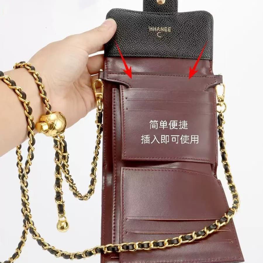 Factory Direct Small Fragrance Three-Fold Wallet Convertible Chain Short Strap Bag Crossbody Transparent Inner Liner Sold Separately Accessory