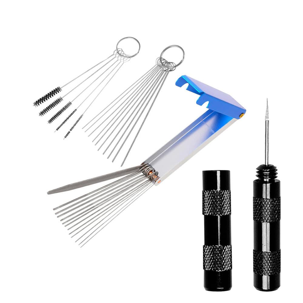 Spray Gun Cleaning Brush Set, Airbrush Cleaning Tool, Four-piece Kit for Automotive Repair with Nozzle Ventilation