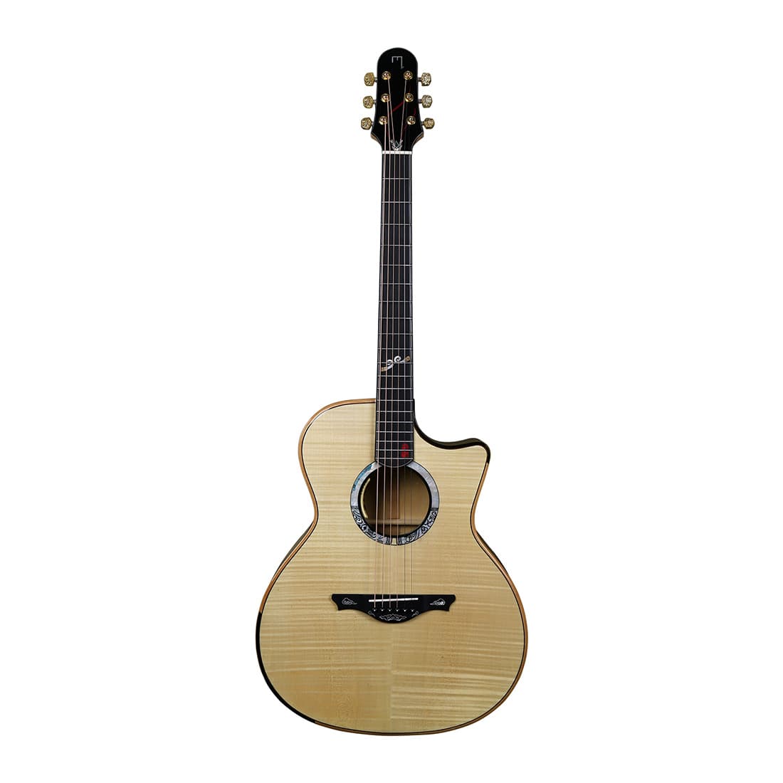Musika's Lifelong Love 40-inch Solid Guitar Folk Acoustic Guitar Tiger Print Maple Single Guitar Wholesale