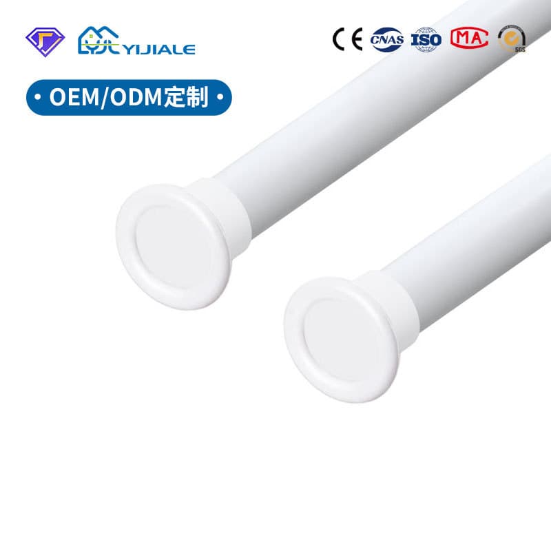 Telescopic curtain rod without drilling installation bedroom wardrobe stay rod drying simple shower curtain rod clothes rack living room door curtain rod