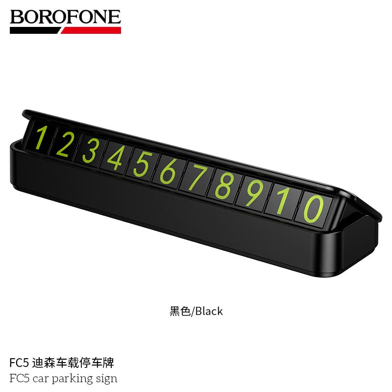 BOROFONE FC5 Retractable Parking Sign Violation Phone Number Plate Car Dashboard Digital Display New