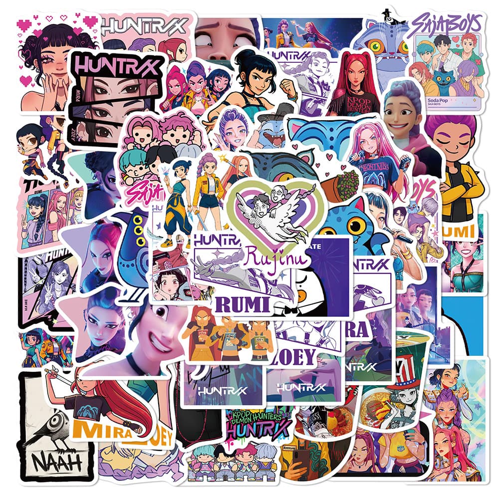 60 K-POP: Hunter Witch Girl Group Stickers Scrapbook Cartoon Characters Anime Computer Skateboard Decoration Waterproof Stickers