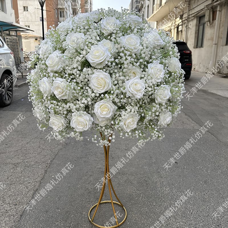 80cm New Starlight Flower Ball for Wedding Stage Decoration, Artificial Flowers for Dining Table, Living Room, Exhibition Decoration