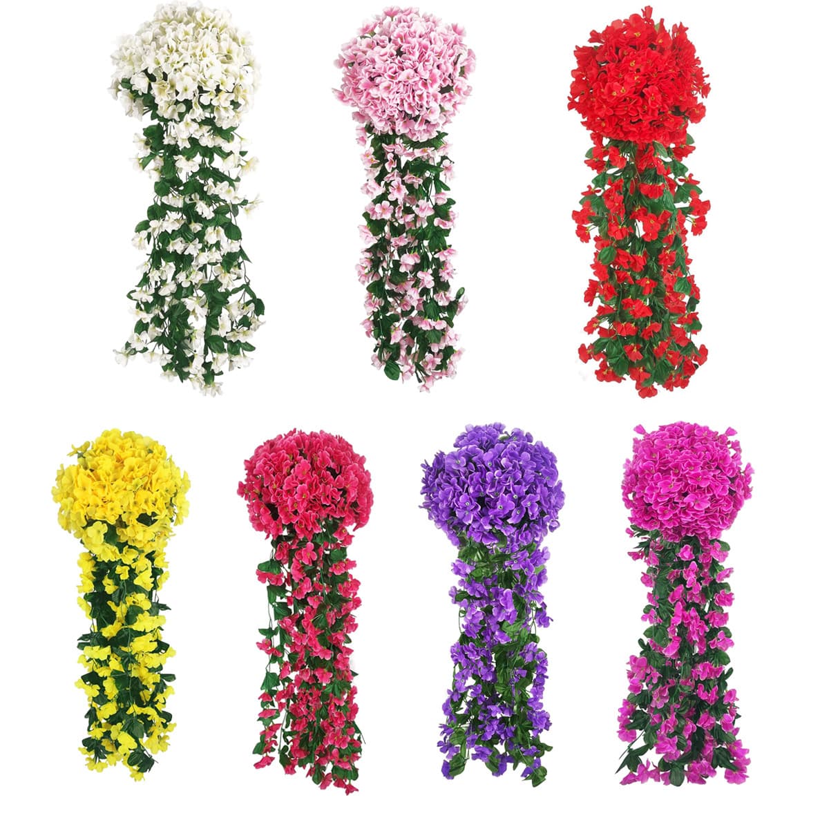 Cross-border Artificial Violet Flower Vine Indoor Decorative Wall Flower Fake Flower Ceiling Living Room Wall Hanging Flower Spider Plant Artificial Flower