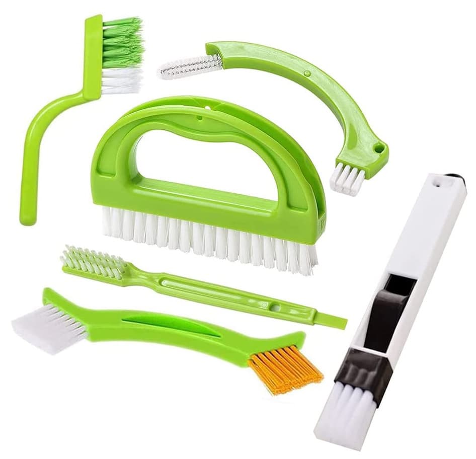 6-In-1 Tile Grout Brush Multi-Function Kitchen Bathroom Cleaning Brush Mortar Mold Cleaning Brush for Bathroom And Kitchen