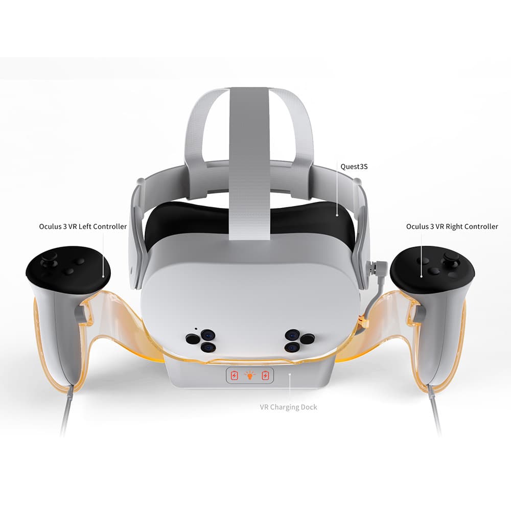 Meta Quest 3S VR Headset Charging Dock, Universal Glowing Dock Charger for Quest 2/Quest 3, TY-3867