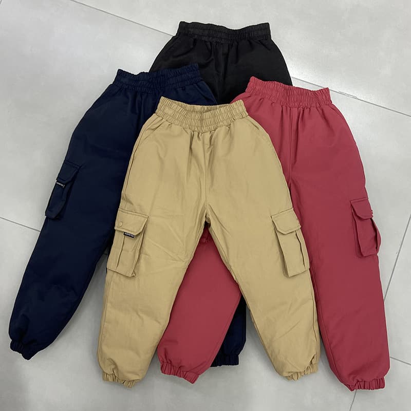 Children's Down Pants, Winter New Style, Thickened Warm Unisex Kids' Trendy Cargo Pants with 90% Down, Casual Pants