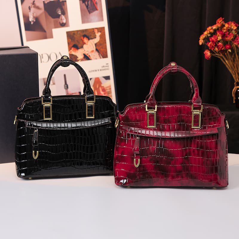 New Cross-Border Export Animal Print Crocodile Pattern Color-Block Striped Flap Bag Small Square Bag Shoulder Crossbody Handbag for Women