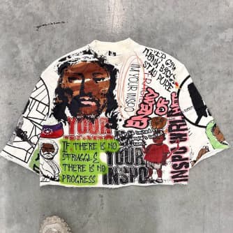 2024 New Casual Round Neck Sweatshirt European and American Trendy Cartoon Print 1118