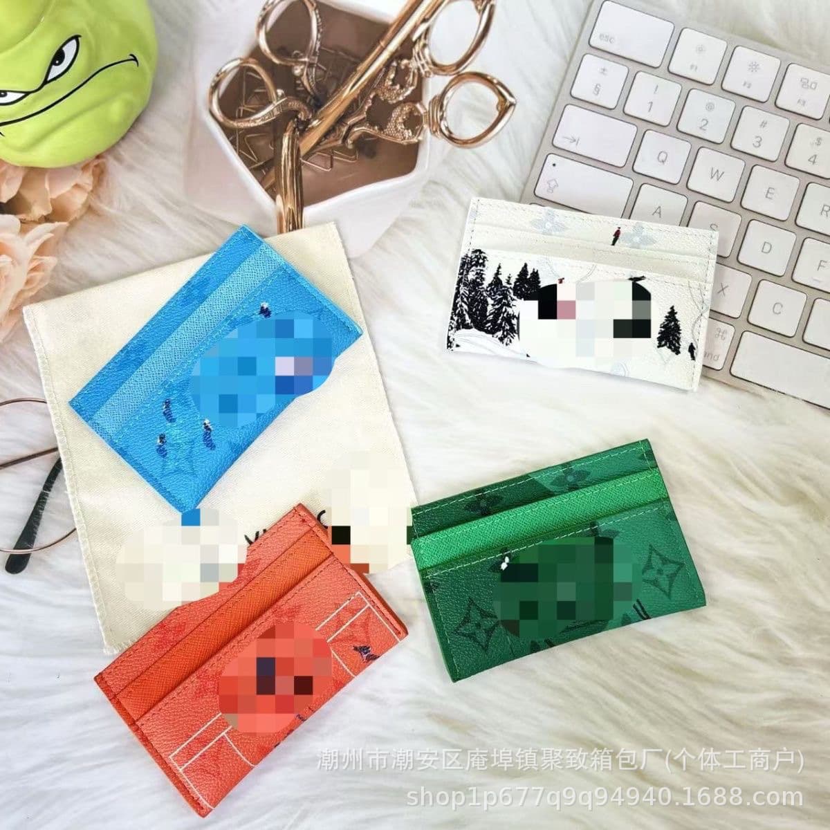 Cross-border Europe and America Ski Graffiti Card Holder Card Case ID Wallet Credit Card Slot Business Card Wallet Multi-slot Card Organizer