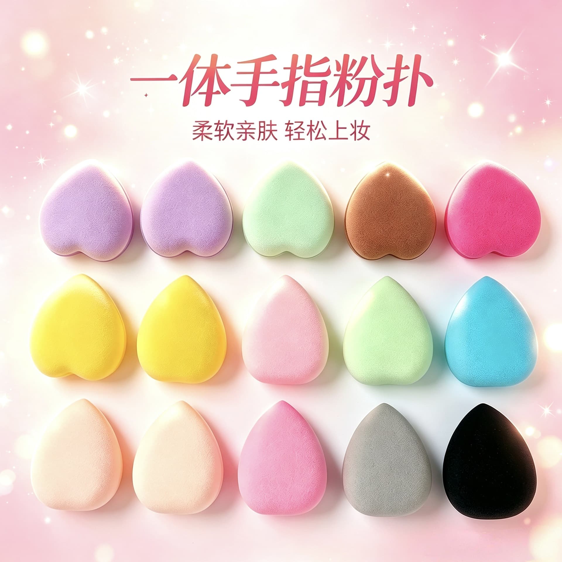One-piece finger puff, thumb puff, mini fingertip puff, small puff, teardrop cushion, leather cushion, makeup-specific