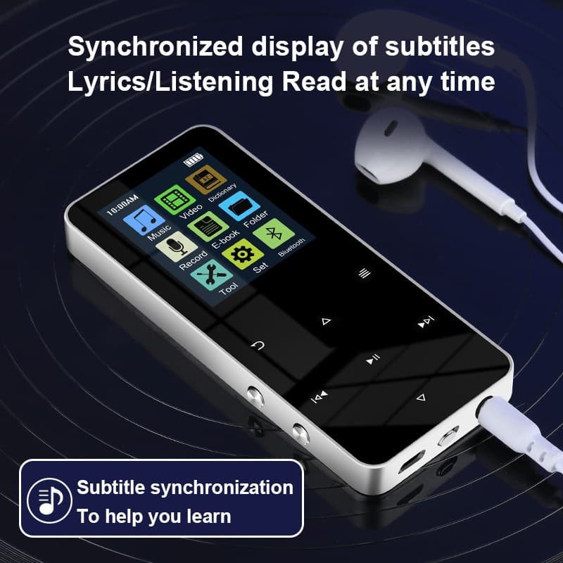 Foreign Trade Student Edition Walkman MP3 Metal Touch Bluetooth 5.0 Music Player MP4 Recording Card Slot External Playback
