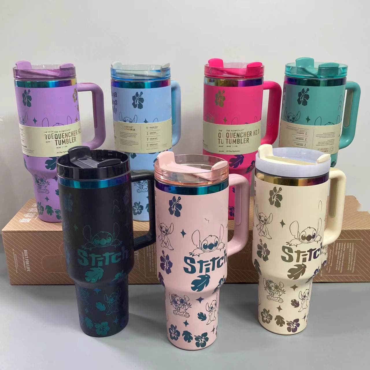 Cross-border Insulated Tumbler Large Capacity 40oz Car Cup Ice Master Cup Portable with Handle Straw Cup