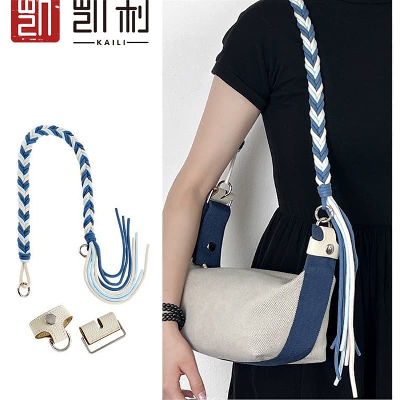 Factory direct selling woven shoulder strap suitable for Hermès lunch box bag modification buckle armpit rope bag strap accessories