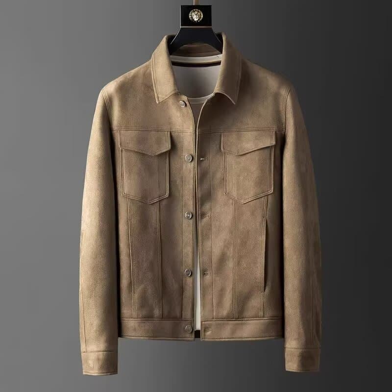 2026 New Fashionable Men's Trendy Jacket Spring and Autumn Trendy Brand Handsome High-end Winter Lapel Work Jacket