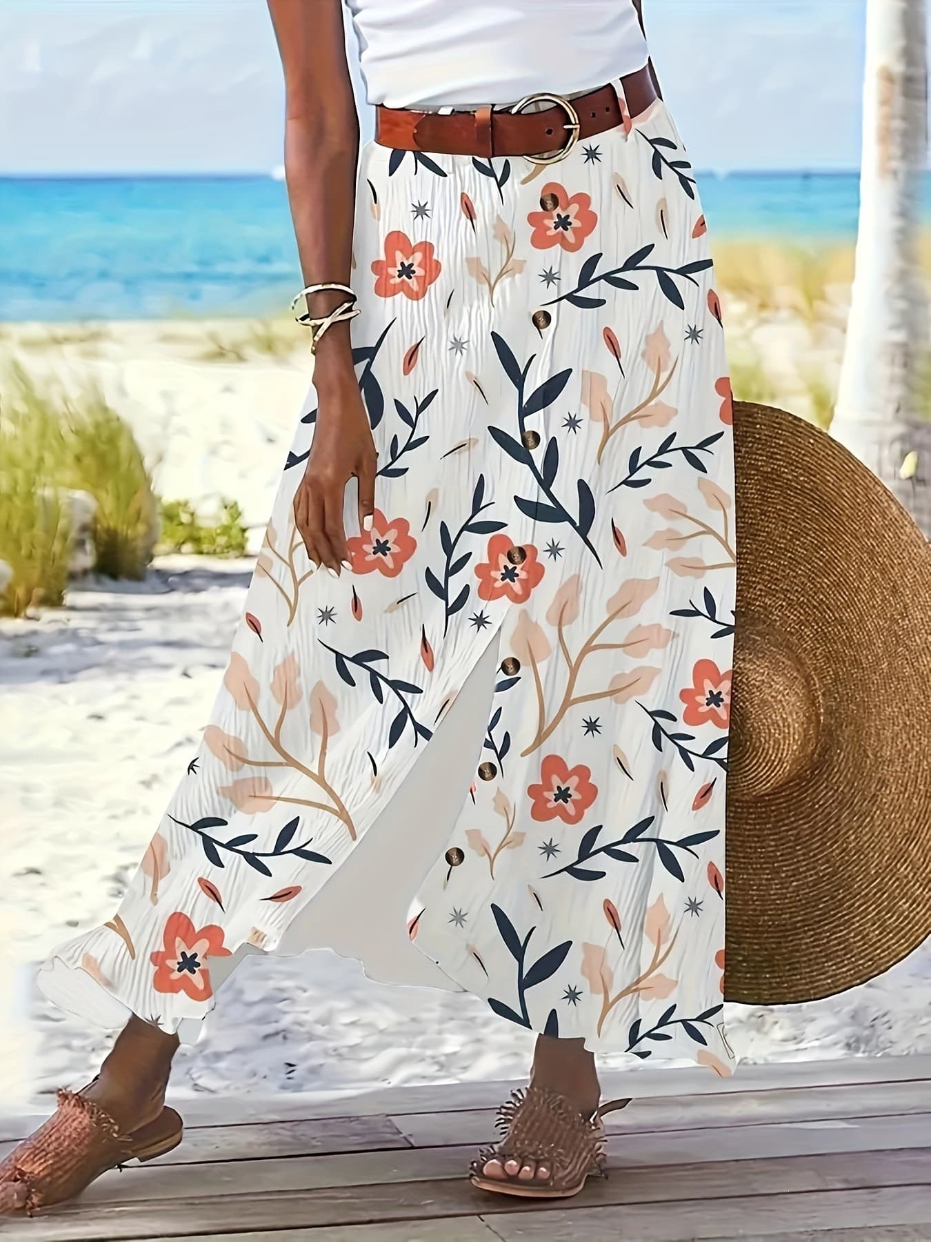 D 32328 Summer Split A-Line Skirt