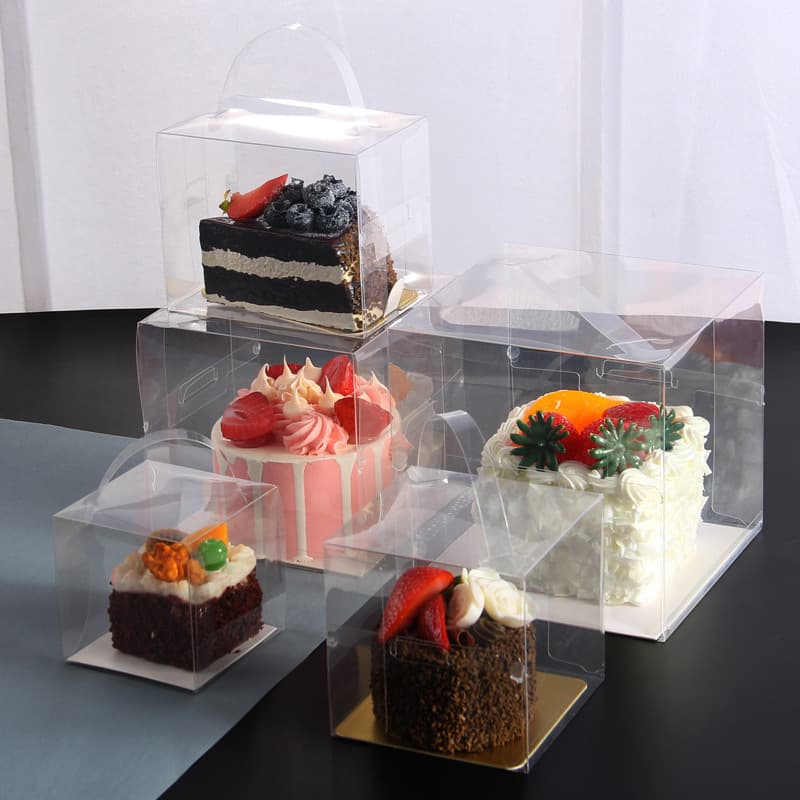Four-inch Transparent Disposable Cake Box Handheld Small Cake Box For Cutting Layer Baking Plastic Pastry