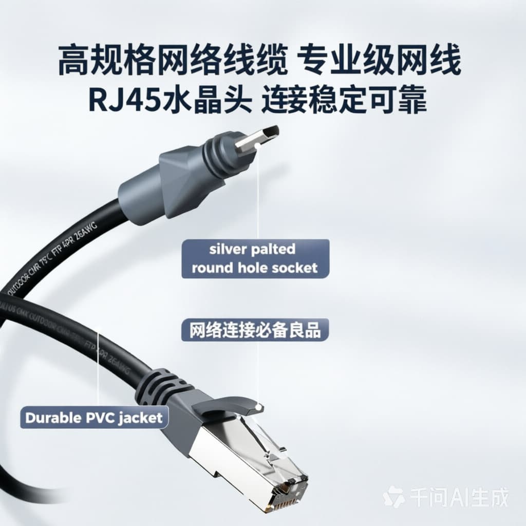 Cross-border IP67 Waterproof Network Cable RJ45 Male-to-Female Adapter, Anti-Pull PVC Sheath Network Signal Extension