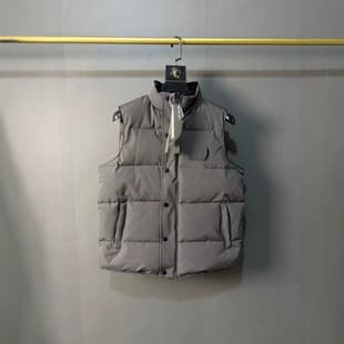 Dawo Black Label Down Vest with Slant Pockets, Autumn/Winter Thickened Unisex Casual Layering Vest Jacket