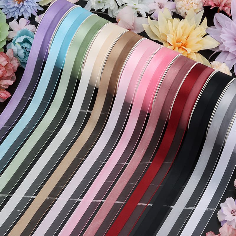 Satin and Organza Ribbon for Floral Arrangements, Gift Tying, Flower Packaging, Birthday Baking Cake Decoration