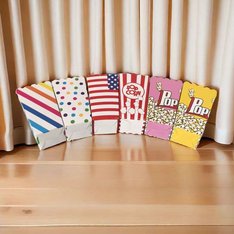 Pinli Factory Direct Sales Disposable 250g White Card Popcorn Box Holiday Party Supplies Paper Box Amazon