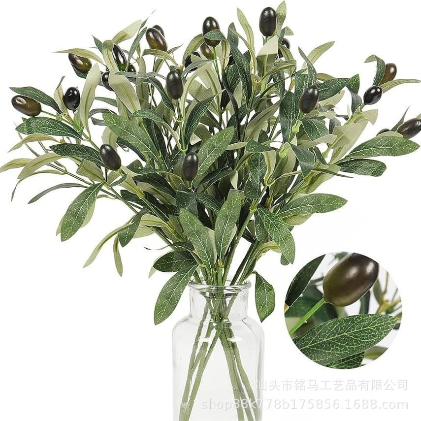 Cross-border best-selling manufacturers of artificial olive branches, fake branches for home living room decoration, ornaments, artificial green plant branches