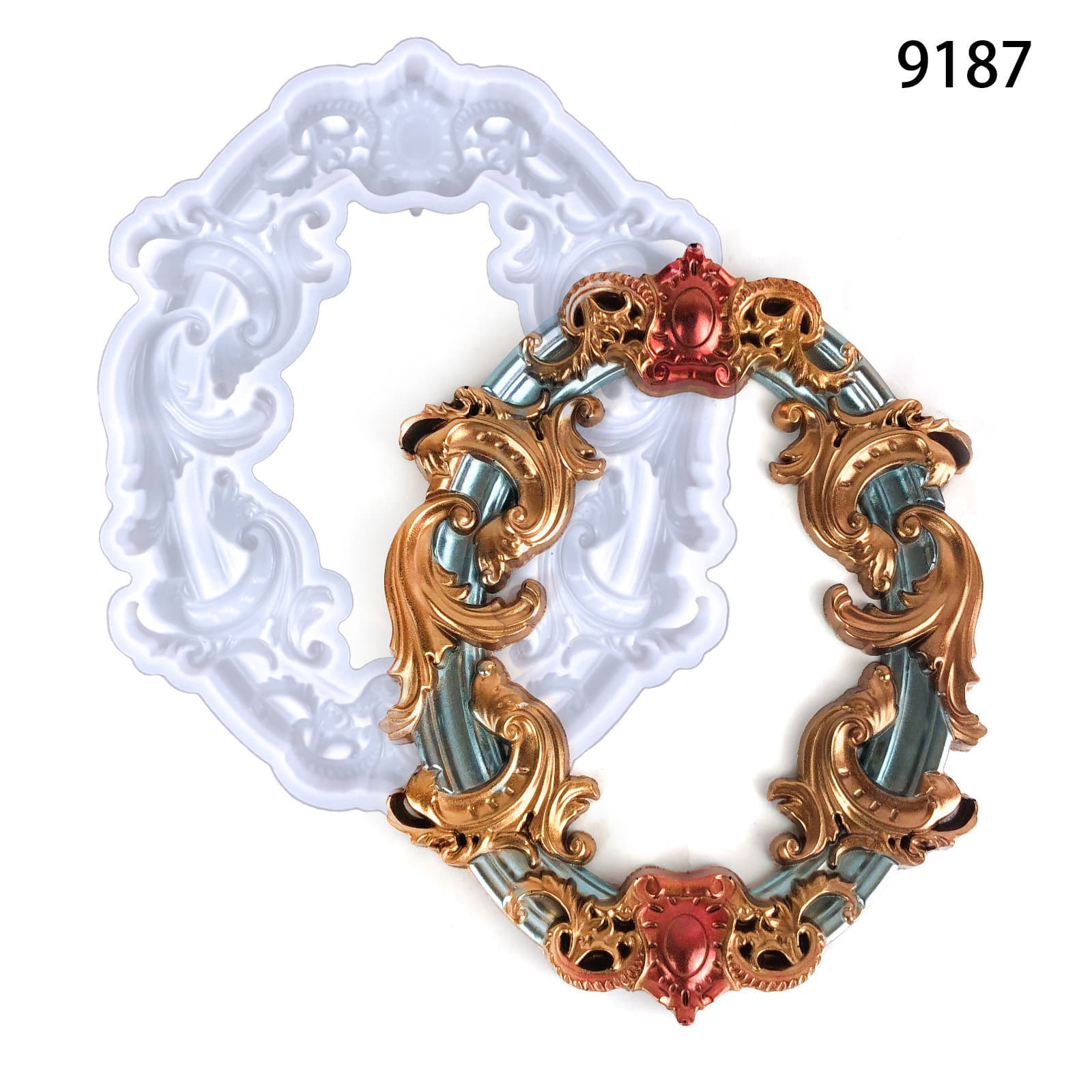 European Style Photo Frame Silicone Mold DIY Lace Frame Mold Oval Photo Frame Decoration Hanging Frame Resin Mold