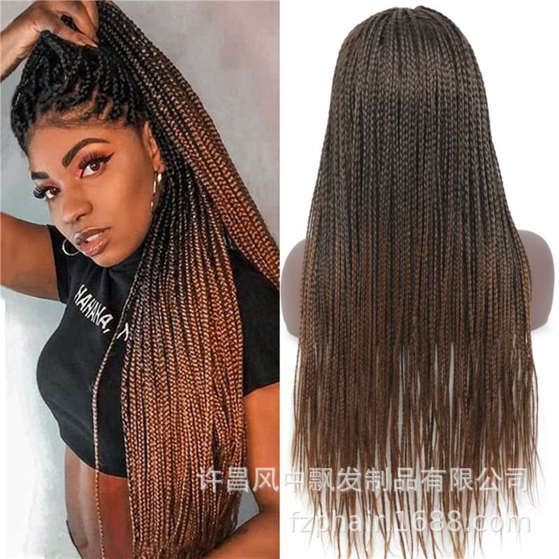 African Dreadlock Wig Three-Strand Long Braid Wig Handmade Crochet Hook European and American Long Braid Wig