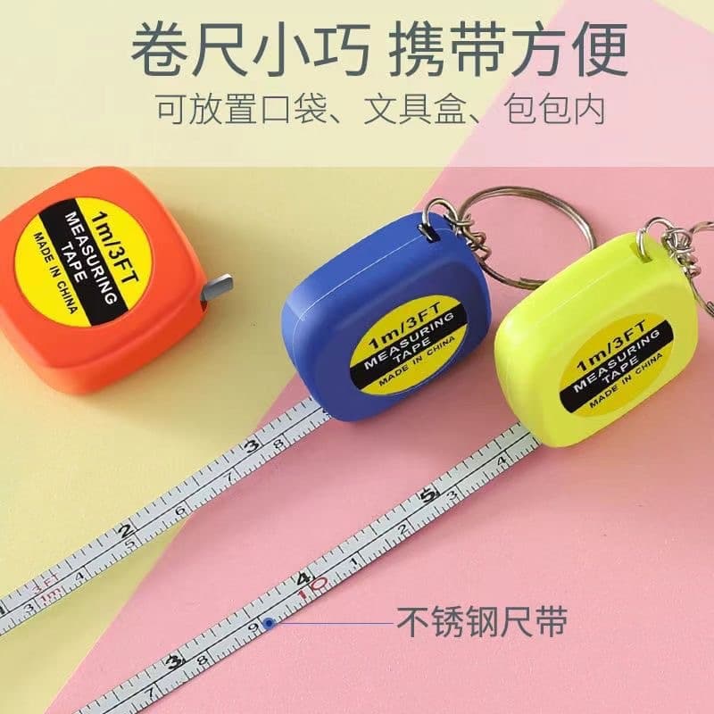 Steel tape measure 1-meter mini pocket-sized portable measuring tape, dual metric/imperial system